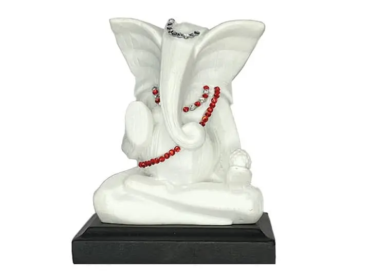 Ganesha Idol with String of Pearls for Car Dashboard