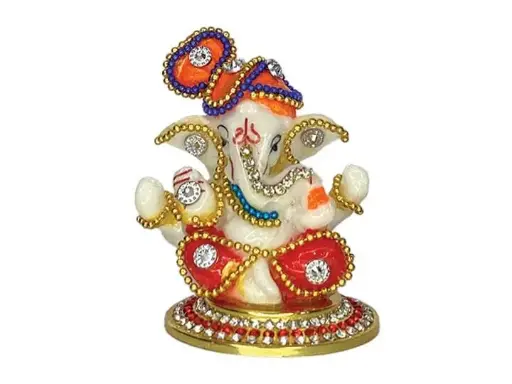 Ganesha Idol in Orange  & Pink Color for Car Dashboard
