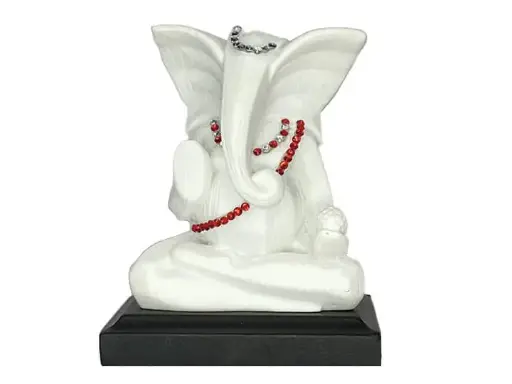Ganesha Idol with String of Pearls for Car Dashboard
